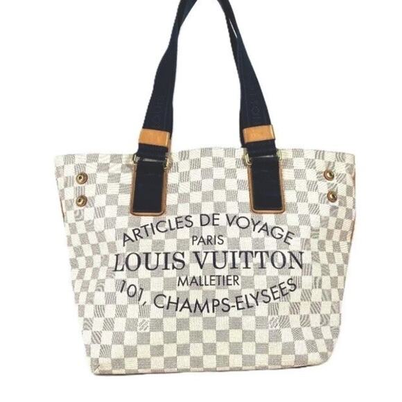 LOUIS VUITTON Damier Azur Plan Soleil Cabas PM Shoulder Bag - Picture 1 of 14